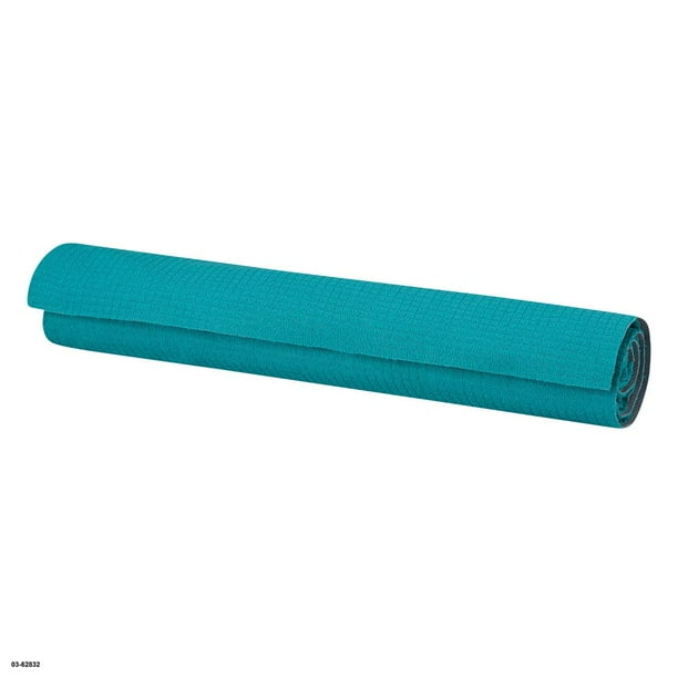 Gaiam Non-Slip Yoga and Pilates Mat Towel in Teal and Grey