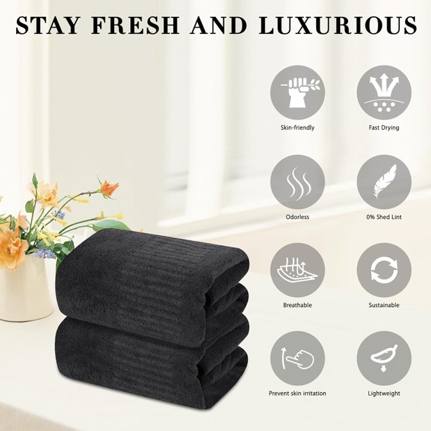 SEISSO Darkish Grey Tub Towel Set