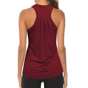 Ladies’s Athletic Racerback Tank Tops – Pleated Yoga and Exercise Shirts